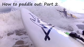 Start Waveski Surfing 17 How to paddle out Part 2 paddling out through breaking waves [upl. by Rogozen586]