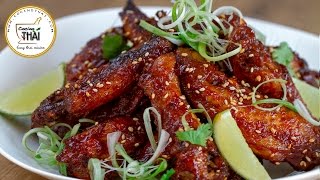 Alitas de pollo picantes estilo Thai l Sriracha chicken wings [upl. by Brannon]