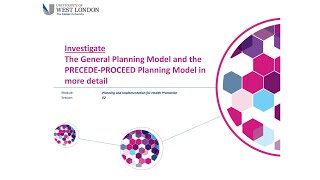 The General Planning Model and the PRECEDEPROCEED Planning Models in more detail [upl. by Abana6]