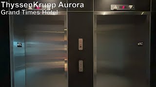 Spooky ThyssenKrupp Aurora Hydraulic Elevators at Grand Times Hotel in Sherbrooke QC Canada [upl. by Ynahpets]