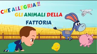 FATTORIA degli animali  Canzoncina Che allegria gli animali della fattoria Nomi e versi animali 💚 [upl. by Annasoh219]