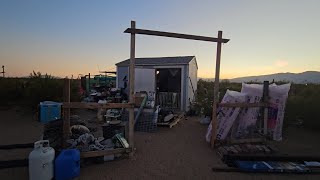 Day 3 in the Mojave desert intense heat more shed progress and a pool party [upl. by Otreblaug]