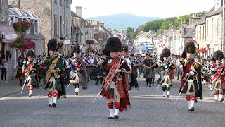 Scotland the Brave by the Massed Bands on the march after the 2019 Dufftown Highland Games in Moray [upl. by Sac53]