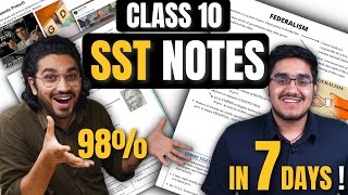 Class 10 Social Science NOTES  BEST SST NOTES  Social Science Strategy  Tanishq Dhattarwal [upl. by Ahsemal]