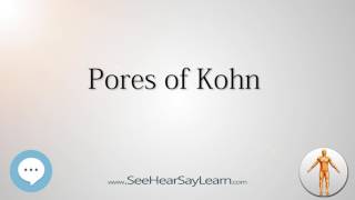 Pores of Kohn Anatomy Named After People 🔊 [upl. by Adnahsed17]