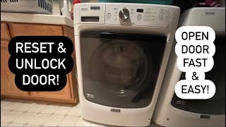 How To Reset And Unlock Washing Machine Doors Maytag whirlpool G E LG Amana Kenmore Samsung [upl. by Dnalhsa39]