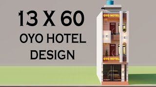 12 Room OYO Hotel Design13x60 OYO Hotel Plan Small Hotel 3D VideosAtoZ Homes Designing [upl. by Eiluj]