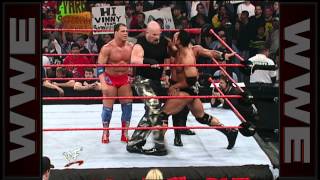 The Rock vs Kurt Angle vs Big Show  Hardcore Championship Match Raw February 26 2001 [upl. by Ardnad]