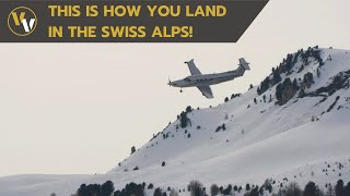 Pilatus PC12 spectacular final approach amp landing with 180° turn in a narrow valley [upl. by Three155]