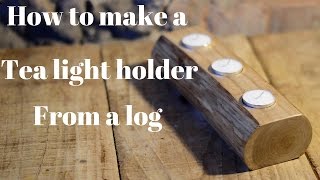 How to make tea light holder from a log craft upcycling project [upl. by Cordelia]