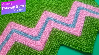 How to Crochet Chevron Stich Pattern Easy Chevron Stitch Tutorial for Beginners [upl. by Dolora]