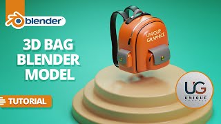 how to create school bag  3d model  3D Blender Tutorial [upl. by Atsira205]