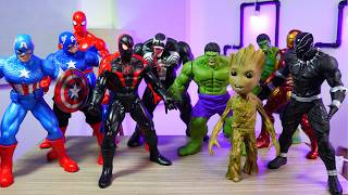 11 Bonecos Marvel Gigante  Vingadores Homem Aranha Hulk Homem de Ferro Spider Man [upl. by Ulu]