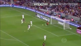 Barcelona 8 x 0 Santos Santos leva chocolate do Barça Troféu Joan Gamper 02 08 2013 Globo HD [upl. by Kalman]