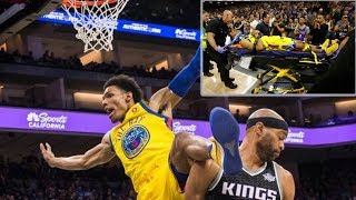 Patrick McCaw Scary Injury Over Vince Carter [upl. by Valer]