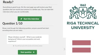 Live Admission Interview by  RIGA TECHNICAL UNIVERSITY latvia [upl. by Grantley]