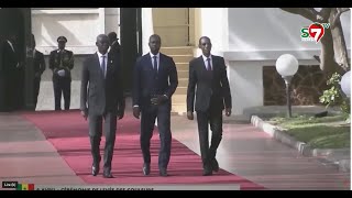 64e fête de lindépendance Larrivée du PM Sonko au Palais pour la cérémonie de levée des couleurs [upl. by Arjan]