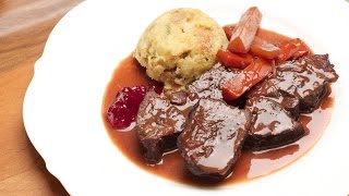 Hirschbraten Rezept mit Soßen Tipps aus der Sterneküche [upl. by Reinald171]