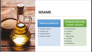 The 9th big allergen Sesame │ The Big 9 Major Allergens in the US │ Food Safety [upl. by Odey]