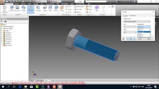 Cara Termudah Membuat Ulir Pada baut m12x175 Menggunakan autodeks Inventor [upl. by Anihsak]