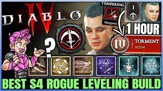 Diablo 4  New Best Rogue Leveling Build  Season 4 FAST 1 to 70  Skills Tempering Gear Guide [upl. by Eirrac]