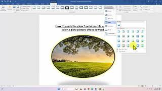 How to apply the glow 5 point purple accent color 2 glow picture effect in word [upl. by Namyl]