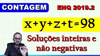 💥 ENQ 20192 👉 SOLUÇÕES INTEIRAS E NÃO NEGATIVAS DE UMA EQUAÇÃO questão 4A [upl. by Allicserp]