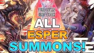 3 Star Asura  Final Fantasy Brave Exvius  All Esper CG Summoning Animations [upl. by Adnauqaj]