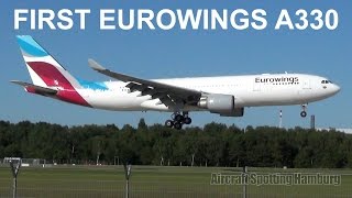 ✈ FIRST EUROWINGS A330  Landing At Hamburg Airport [upl. by Eislehc]