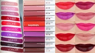 Maybelline Superstay Matte Ink Liquid Lipsticks  Lip Swatches amp Review [upl. by Lleira]