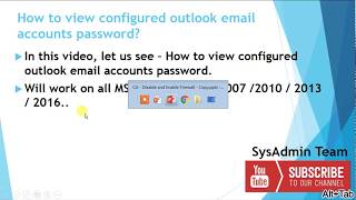 How to view Outlook email accounts password [upl. by Lihcox]