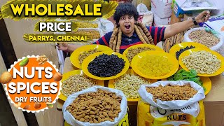 Wholesale Nuts Spices and Dry fruits in Parrys Chennai [upl. by Stanwood]