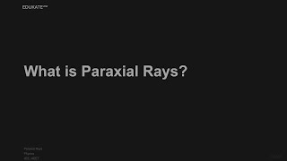 What is Paraxial Rays [upl. by Gwendolyn]