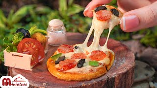 Perfect Miniature Pizza Making In Mini Forest  ASMR Cooking Mini Food [upl. by Ennairrac]