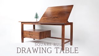 SQUARERULE FURNITURE  Making a Walnut Drawing Table [upl. by Donavon]