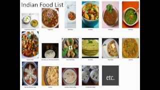 Indian Food ListList of Indian snack foodsList of Indian dishes [upl. by Angele]