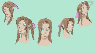 day 26 drawing challenge marc brunet Aerith drawing art digitalart artbeginner ff7 aerith [upl. by Lacefield]