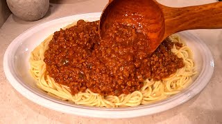 MY HOMEMADE SPAGHETTI MEAT SAUCE RECIPE  SO TASTY [upl. by Reinnej552]