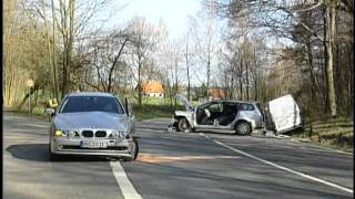 Schwerer Unfall auf der B180 bei Waldenburg Sachsen 04042007 [upl. by Ylecara191]