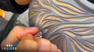 Creating Rainbow Pottery With Liquid Porcelain [upl. by Alicea]