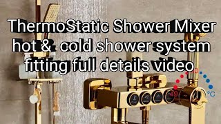 ThermoStatic Shower Mixer hot cold shower system Gold colour showermixer shower [upl. by Iramo]