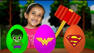 जादुई अंडे  Surprise eggs Superheroes  Hindi Rhymes for Kids  TigiBooBoo [upl. by Yalahs736]