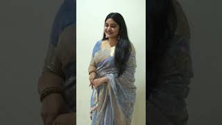 Nivetha thomas in sky blue saree looking gorgeous ఎంత ముద్దుగా ఉంది భయ్యా😍 [upl. by Notsreik]