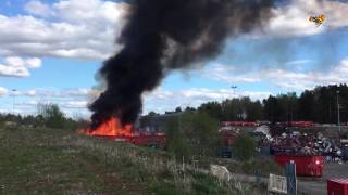 Brand på återvinningsstation i Kungälv [upl. by Aidin]