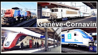 Geneva Train Station  Zugsichtungen beim Bahnhof GenèveCornavin Stadt Genf Schweiz 2021 [upl. by Iru]