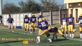 LSU Spring Practice Defensive Gauntlet Drill  March 19 [upl. by Anrahs]