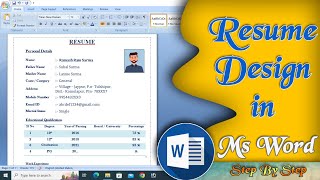 Resume Design in Ms word  How to make Resume in Microsoft word  Ms Word me Resume Kaise Banaye [upl. by Dibri]