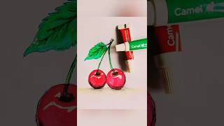 Cherries painting 🍒🖌️ plusentertainment7 art painting watercolor short [upl. by Areema581]