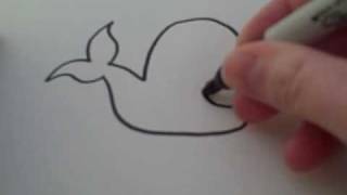 How to Draw a Cartoon Whale [upl. by Vareck]