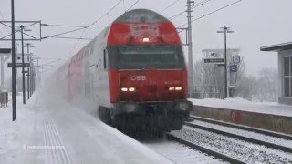 Züge im Schnee 23012016 trains in snow storm [upl. by Ynotna537]